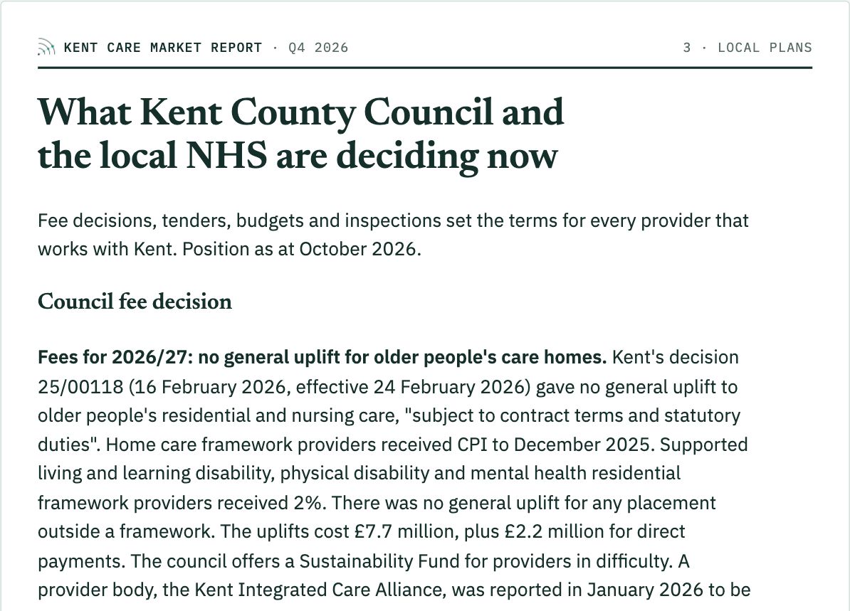 Kent report, Local plans: sample page